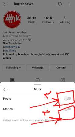 mute کردن استوری ها و  پست های اینستاگرام